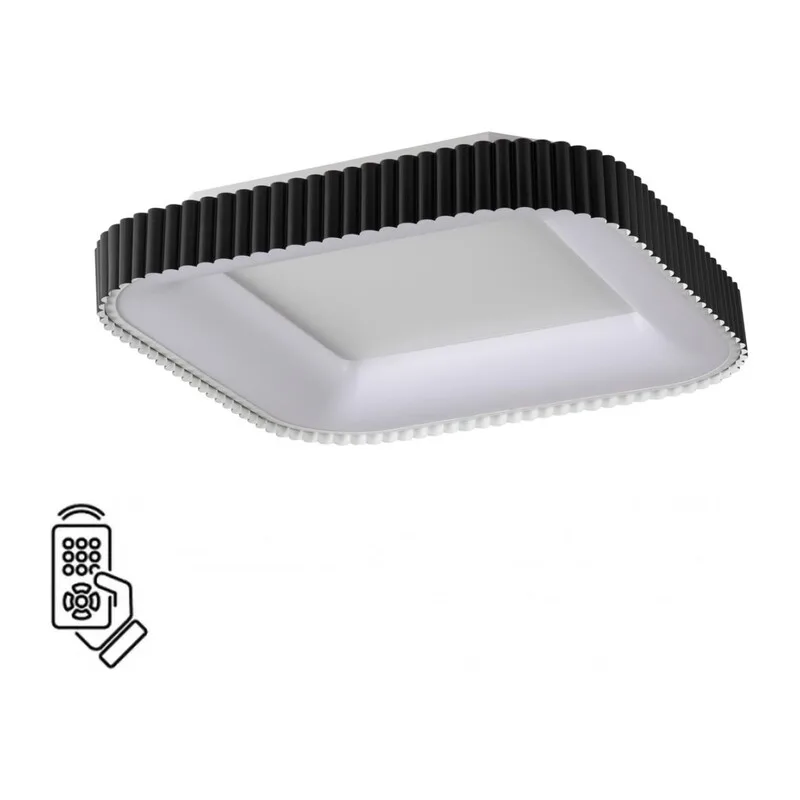 7768/56L AVRA LED SN 578 Светильник металл/белый/черный LED (56Вт+14Вт) 3000-6000K 500х500 IP43 пульт ДУ+подсветка SHARMEL