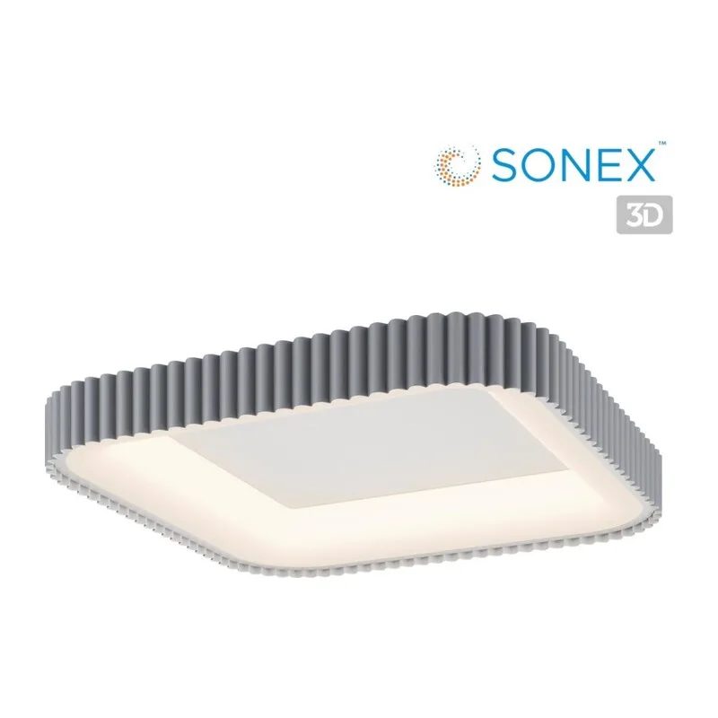 7769/56L AVRA LED SN 578 Светильник металл/белый/серый LED (56Вт+14Вт) 3000-6000K 500х500 IP43 пульт ДУ+подсветка SHARMEL 5