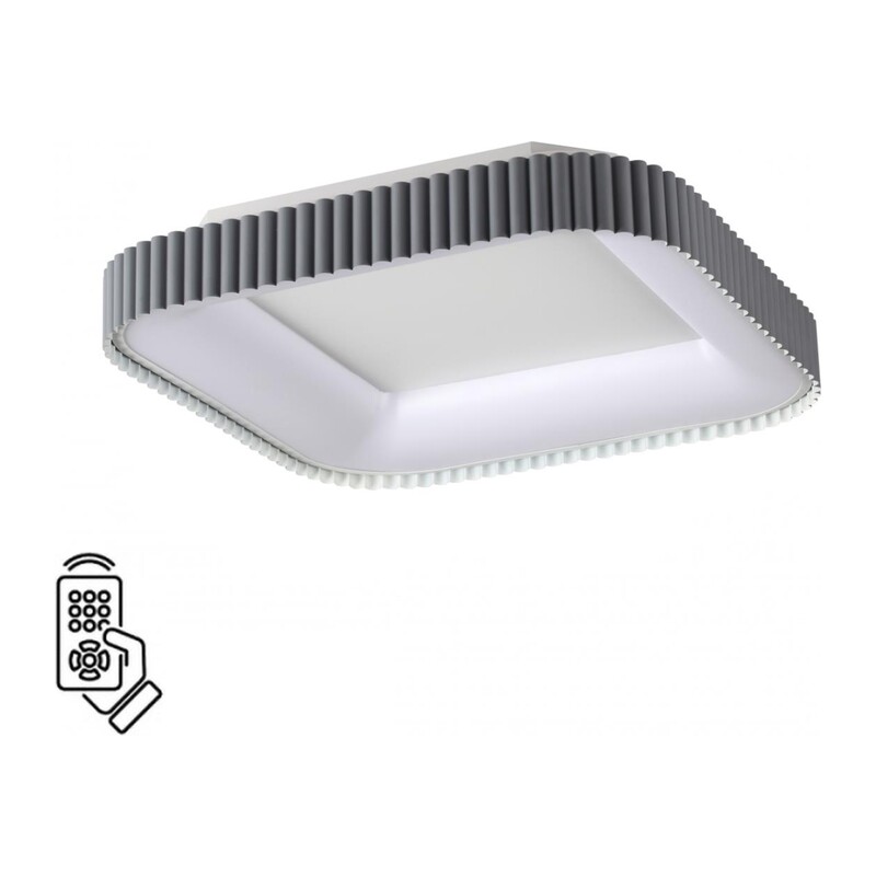 7769/56L AVRA LED SN 578 Светильник металл/белый/серый LED (56Вт+14Вт) 3000-6000K 500х500 IP43 пульт ДУ+подсветка SHARMEL