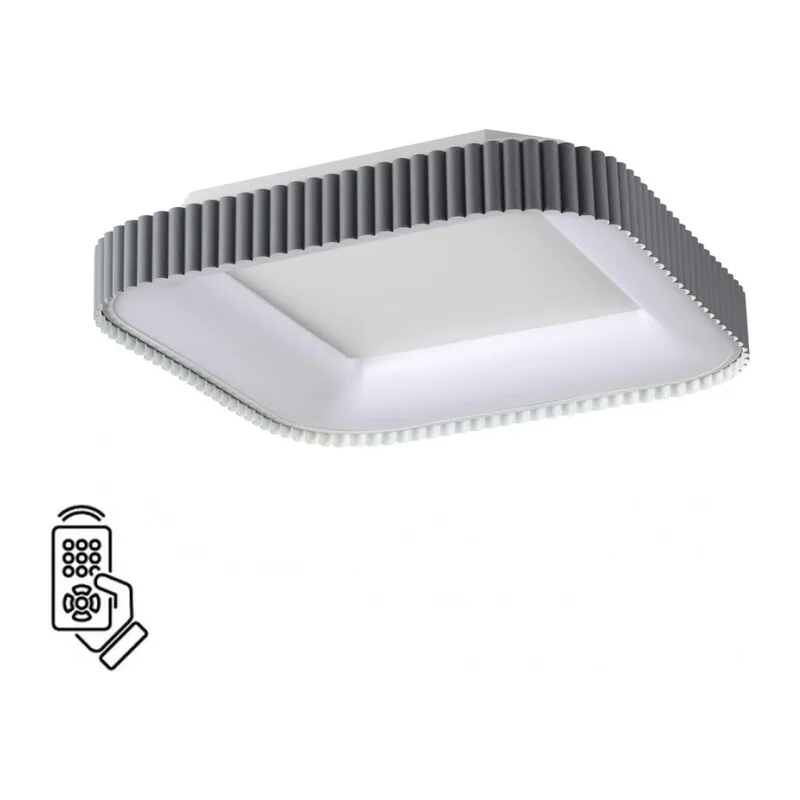 7769/56L AVRA LED SN 578 Светильник металл/белый/серый LED (56Вт+14Вт) 3000-6000K 500х500 IP43 пульт ДУ+подсветка SHARMEL