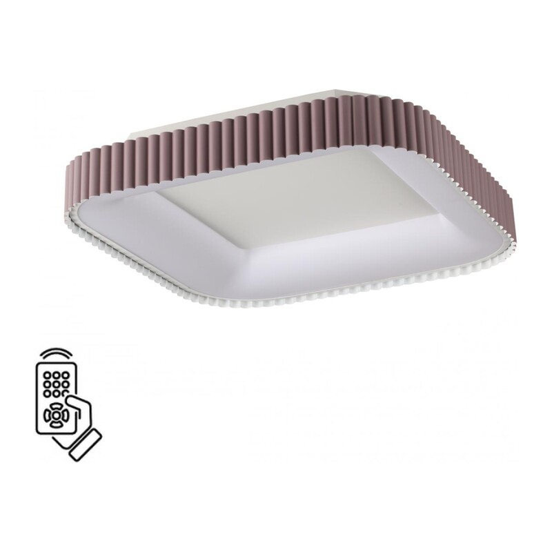 7770/56L AVRA LED SN 578 Светильник металл/белый/мокко LED (56Вт+14Вт) 3000-6000K 500х500 IP43 пульт ДУ+подсветка SHARMEL
