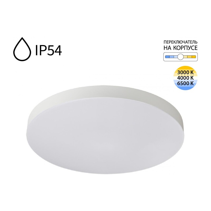 7759/50L MITRA LED SN 545 Светильник пластик/белый LED 50Вт 3000/4000/6500K D500 IP54 CCT GAMMA