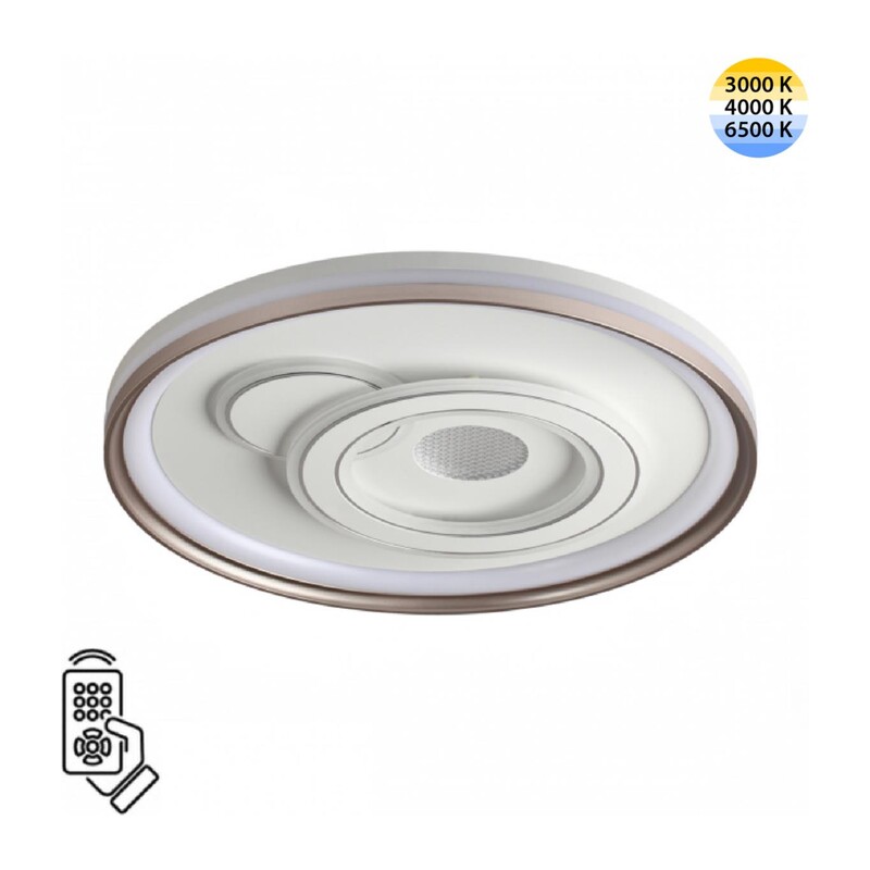7785/85L PIKO LED SN 607 Светильник металл/белый/бронза LED 85Вт 3000-6500K D490 IP20 пульт ДУ GEMINI