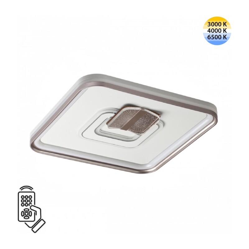 7786/85L PIKO LED SN 607 Светильник металл/белый/бронза LED 85Вт 3000-6500K 490х490 IP20 пульт ДУ GEMINI