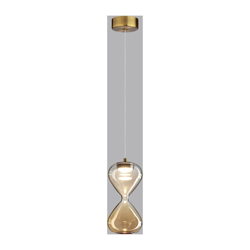 5093/4L PENDANT ODL25 357 античн.бронза/прозрачн./янтарный градиент/металл/стекло Подвес LED 4W 4000K 388Лм GLESSI 4