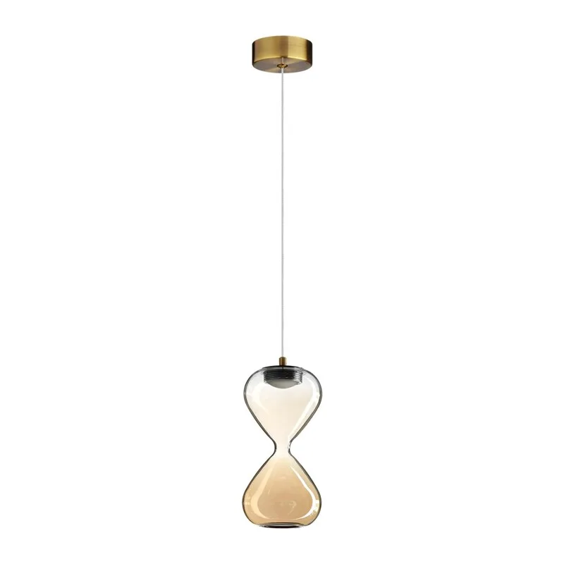5093/4L PENDANT ODL25 357 античн.бронза/прозрачн./янтарный градиент/металл/стекло Подвес LED 4W 4000K 388Лм GLESSI