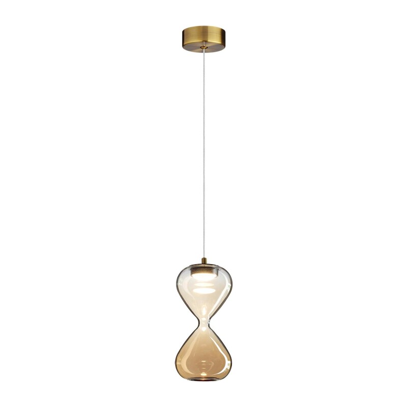 5093/4L PENDANT ODL25 357 античн.бронза/прозрачн./янтарный градиент/металл/стекло Подвес LED 4W 4000K 388Лм GLESSI