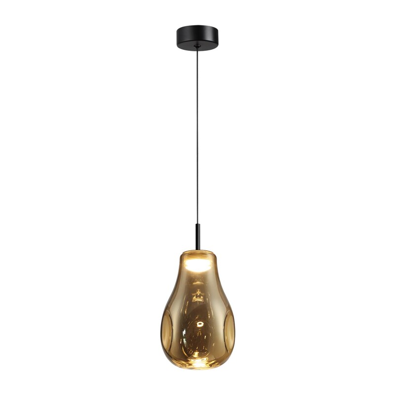 5098/4LA PENDANT ODL25 365 черный/золотой/металл/стекло Подвес LED 4W 4000K 388Лм NAVE