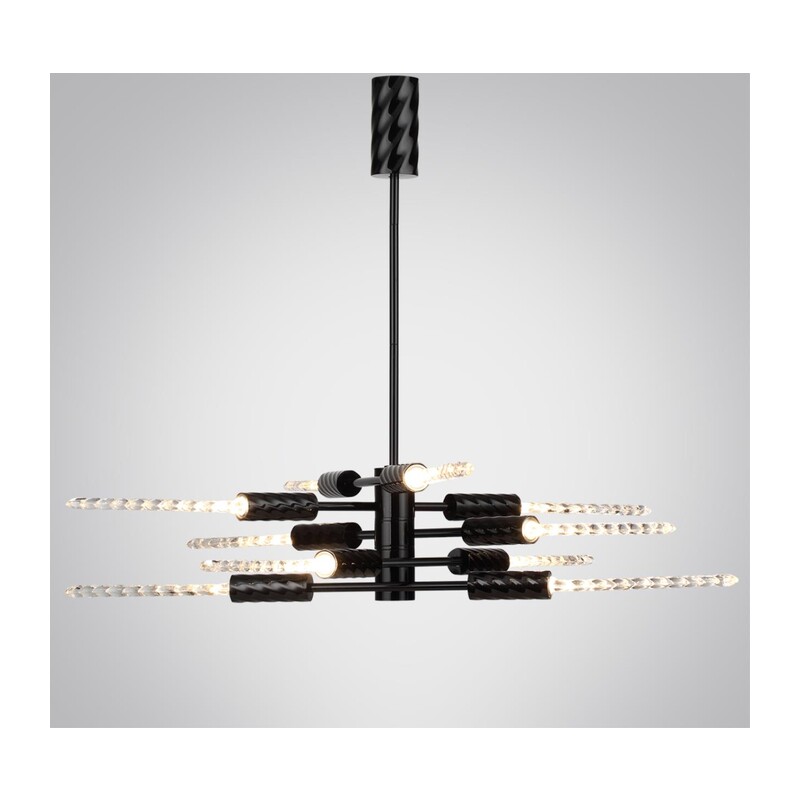 5459/28L L-VISION ODL_EX26 041 черный глянцевый/прозрачн./металл/стекло Люстра LED 28W (10*2.8W) 3000K 1260Лм KOLOS 2