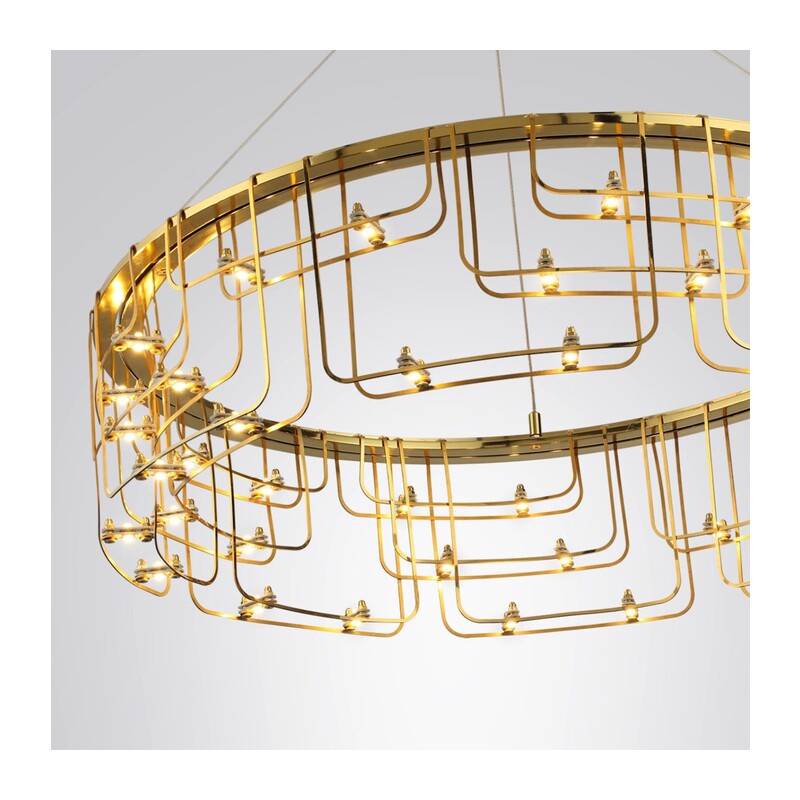 7060/44L HIGHTECH ODL26 287 Подвесной светильник нерж/сталь золото IP20 LED 44W 3960Лм 3000K 220V ZAHA 2