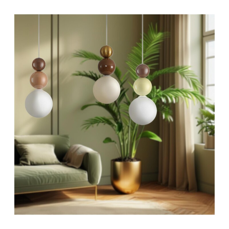 8257/1 SUSPENTIONI LN26 000 золото/коричнеый/белый, металл/стекло Подвес G9 1*20W 220V BONBONES 6