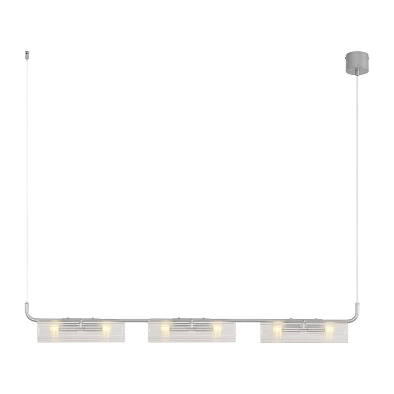 8258/6 SUSPENTIONI LN26 286 серебро/прозрачный, металл/стекло Подвес G9 6*20W 220V TORONTO