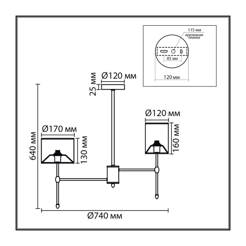 8262/6C CLASSI LN26 061 металл/текстиль, никель/серый Люстра потолочная E14 6*40W 220V LATTI 3