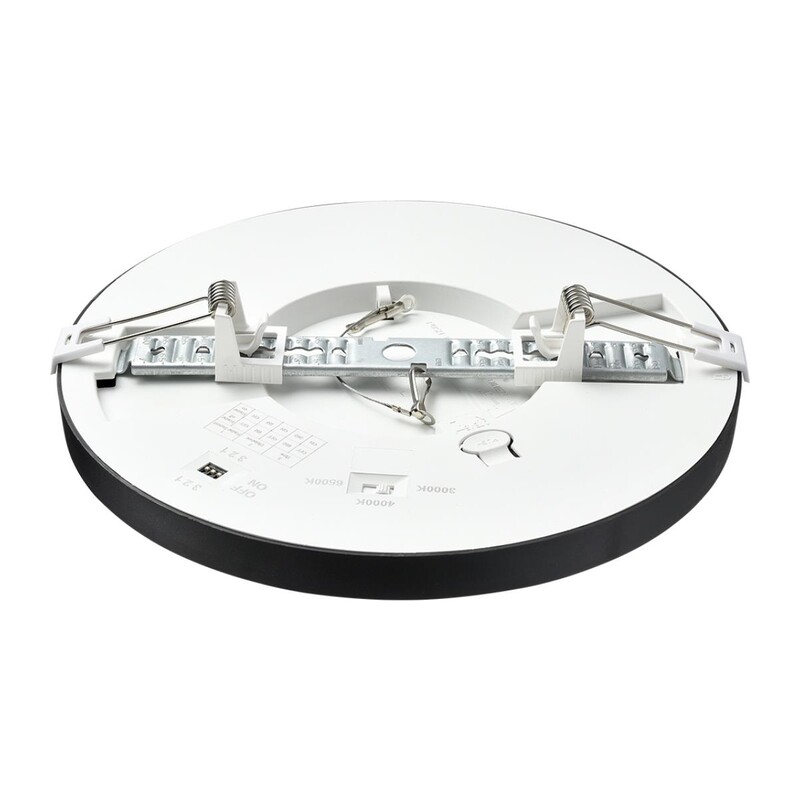 7788/18L MITRA LED SN 537 Светильник пластик/белый/черный LED 18Вт 3000/4000/6500К D225 IP44 CCT/датчик движения NEBULA BLACK 3