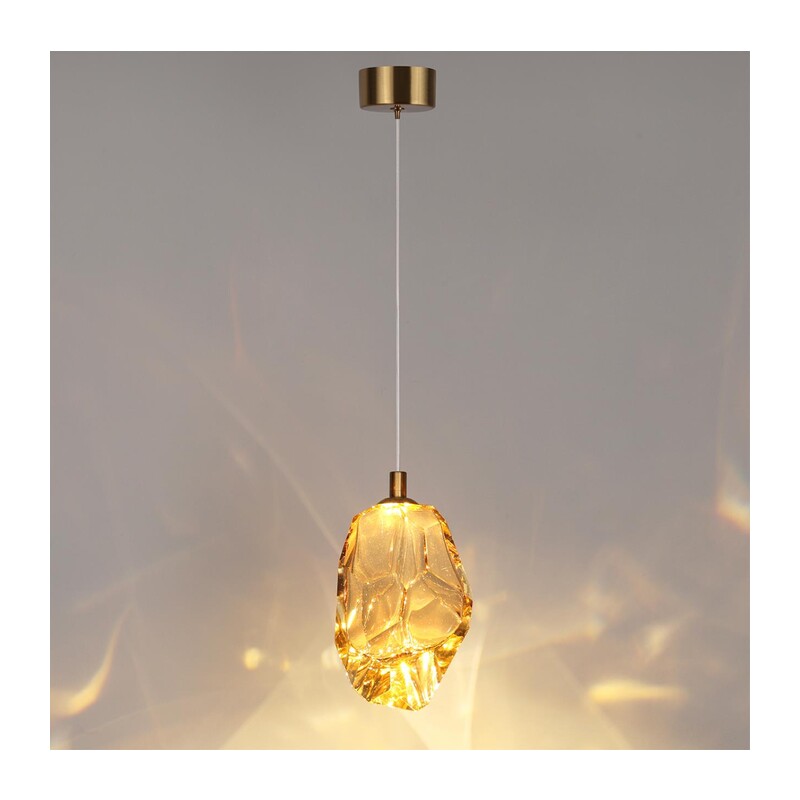7111/4LA L-VISION ODL25 Подвесной светильник  бронзовый/янтарное стекло/металл IP20 LED 4W 300Лм 3000K 200° 220V GEMME 4