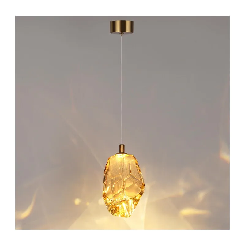 7111/4LA L-VISION ODL25 Подвесной светильник  бронзовый/янтарное стекло/металл IP20 LED 4W 300Лм 3000K 200° 220V GEMME 4