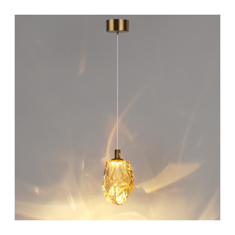 7111/4LC L-VISION ODL25 Подвесной светильник  бронзовый/янтарное стекло/металл IP20 LED 4W 300Лм 3000K 200° 220V GEMME 4
