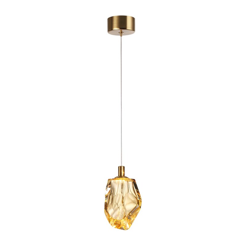7111/4LC L-VISION ODL25 Подвесной светильник  бронзовый/янтарное стекло/металл IP20 LED 4W 300Лм 3000K 200° 220V GEMME