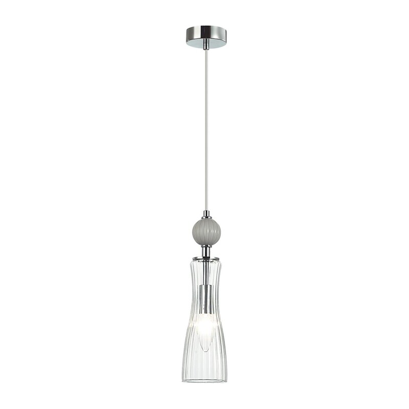 8269/1A NEOCLASSI LN26 160 хром/серый/прозрачный, металл/керамика/стекло Подвес Е14 1*40W 220V EMILY