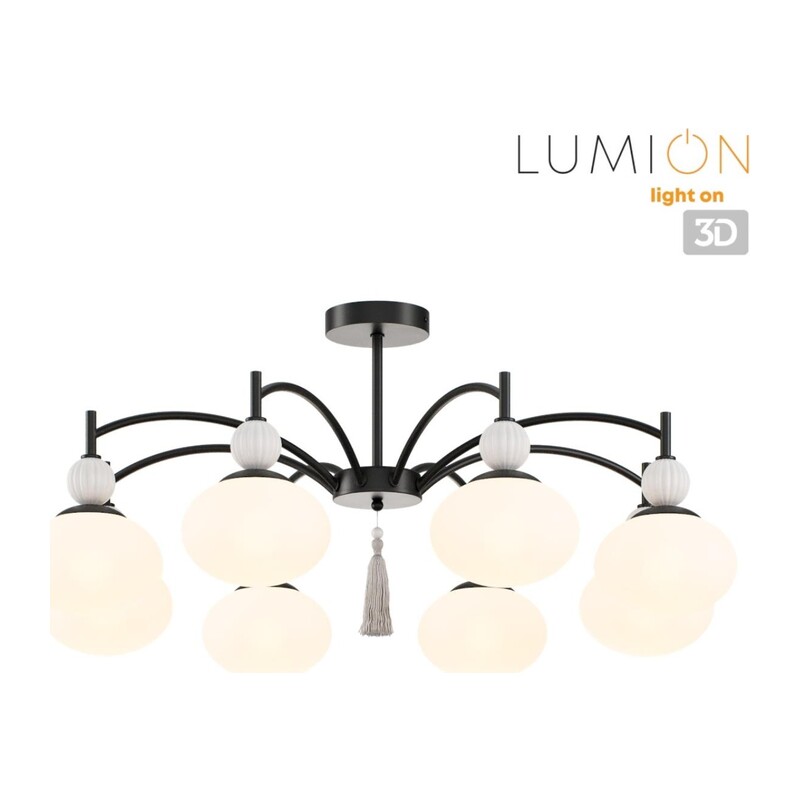 8273/8C NEOCLASSI LN26 041 черный/серый/белый, металл/керамика/стекло Люстра потолочная Е14 8*40W 220V GLORIYA 2