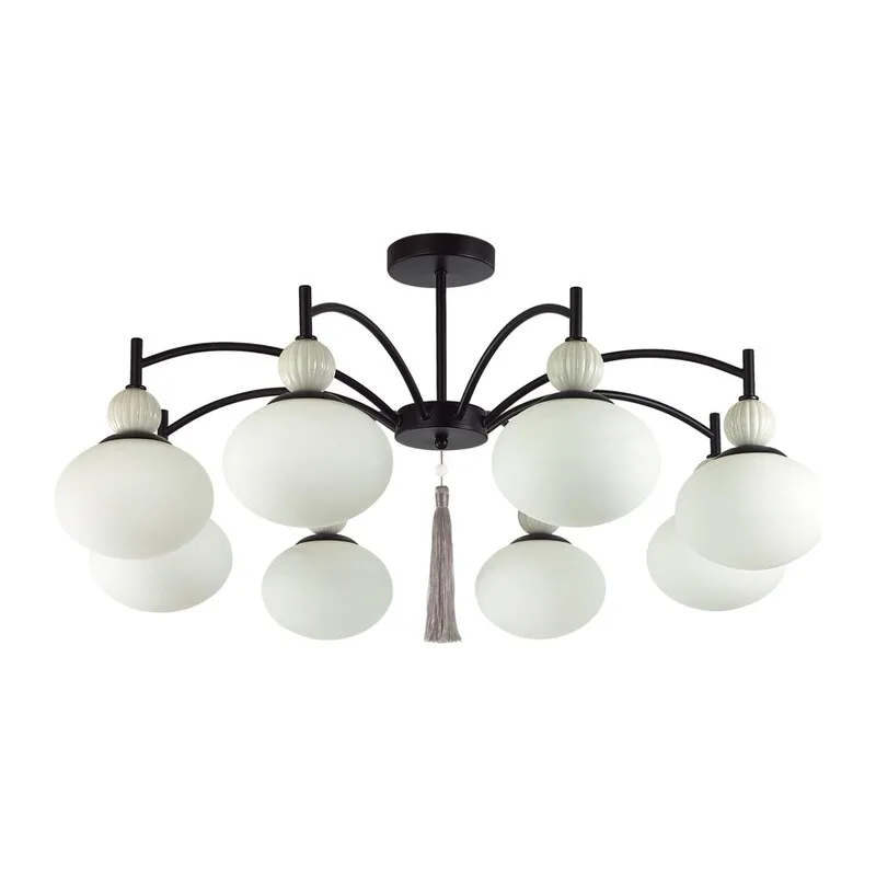 8273/8C NEOCLASSI LN26 041 черный/серый/белый, металл/керамика/стекло Люстра потолочная Е14 8*40W 220V GLORIYA