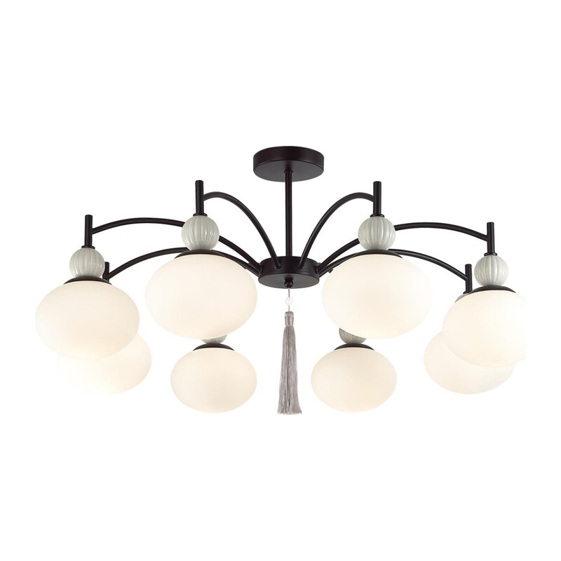 8273/8C NEOCLASSI LN26 041 черный/серый/белый, металл/керамика/стекло Люстра потолочная Е14 8*40W 220V GLORIYA