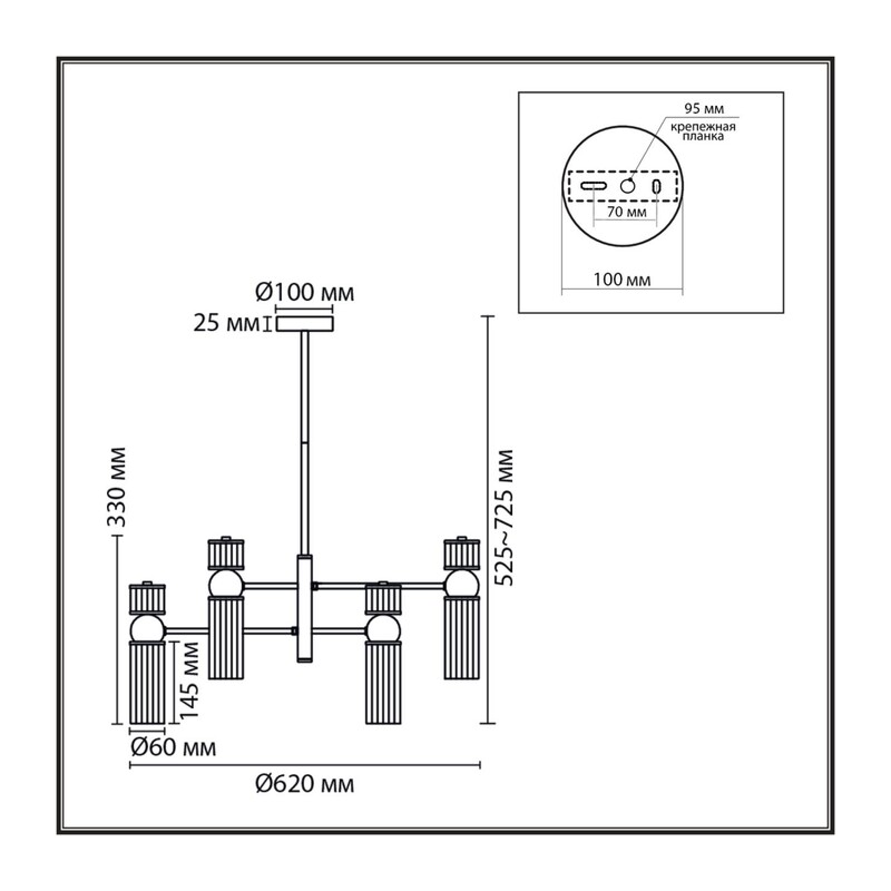 8276/6 MODERNI LN26 162 латунь/прозрачный, металл/стекло Люстра Е14 6*40W 220V DENVER 3