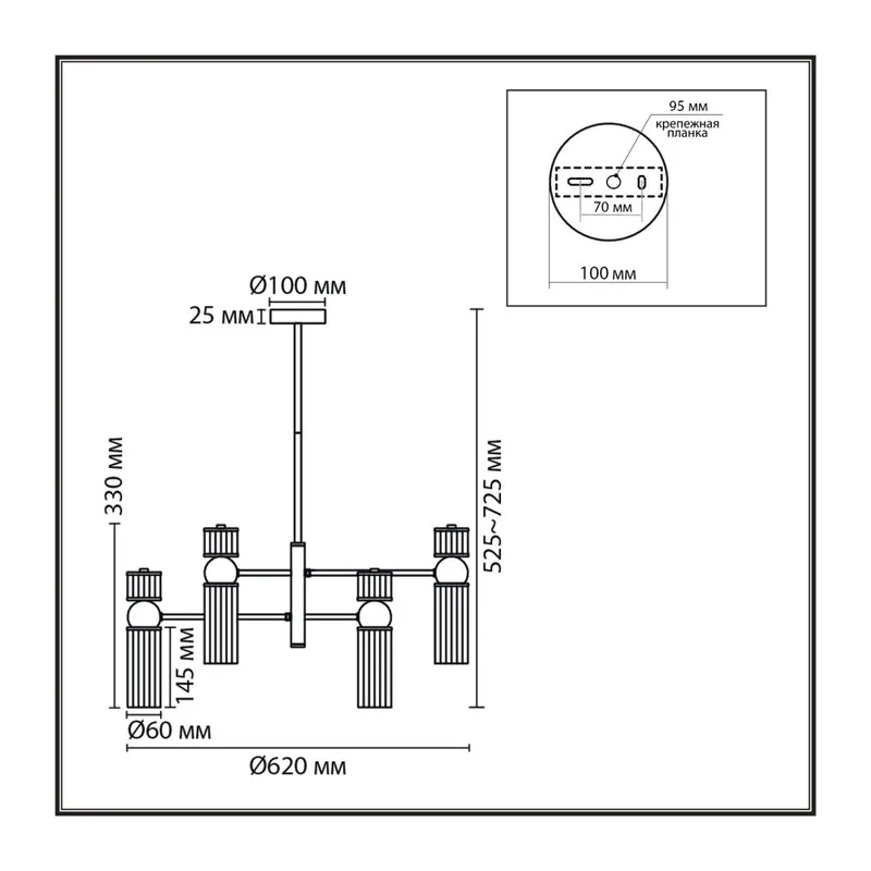 8276/6 MODERNI LN26 162 латунь/прозрачный, металл/стекло Люстра Е14 6*40W 220V DENVER 6