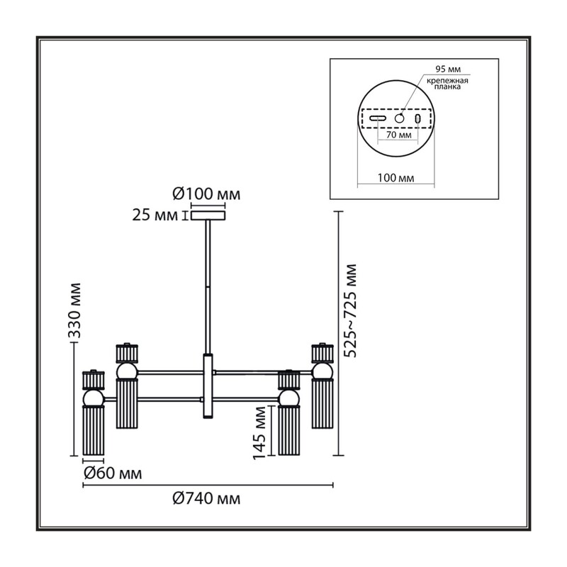 8276/8 MODERNI LN26 162 латунь/прозрачный, металл/стекло Люстра Е14 8*40W 220V DENVER 3