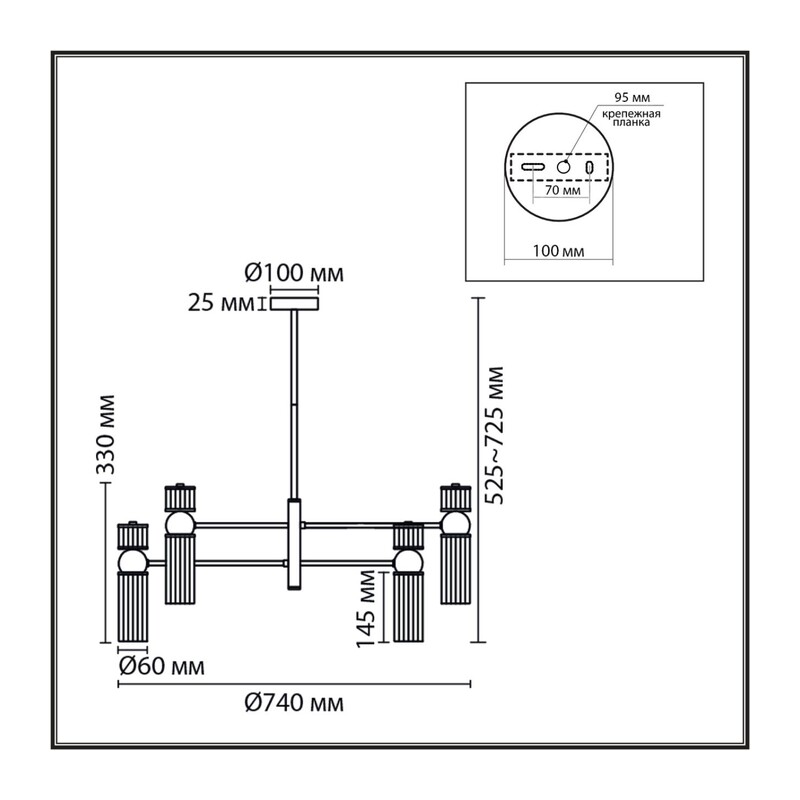 8277/8 MODERNI LN26 164 сатин никель/прозрачный, металл/стекло Люстра Е14 8*40W 220V DENVER 3