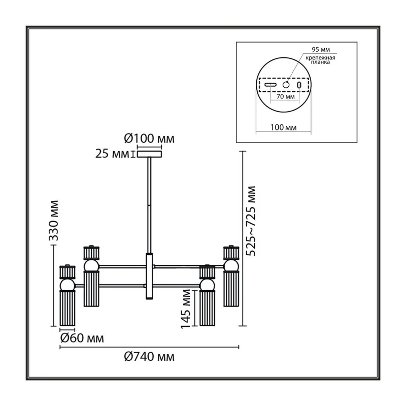 8277/8 MODERNI LN26 164 сатин никель/прозрачный, металл/стекло Люстра Е14 8*40W 220V DENVER 4