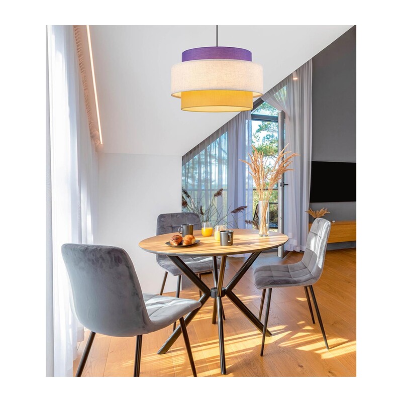 8281/4 MODERNI LN26 183 черный/фиолетовый/бежевый/желтый, металл/текстиль Светильник подвесной E14 4*40W 220V PALERMO 6