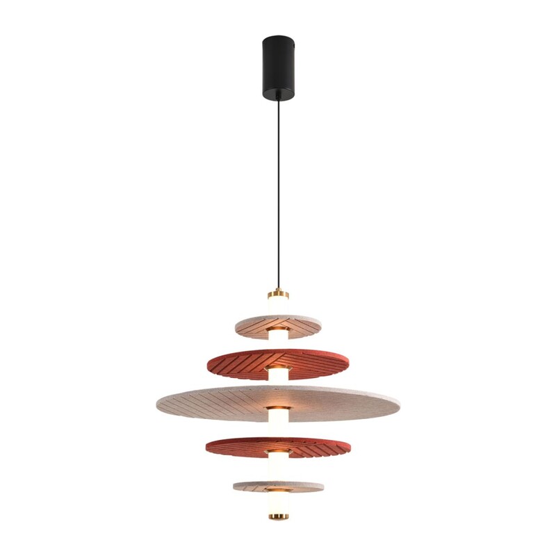 8296/14AL LEDIO LN26 365 черный/бежевый/бурый, металл/фетр/акрил Подвес LED 14W 3000K 220V FELTA