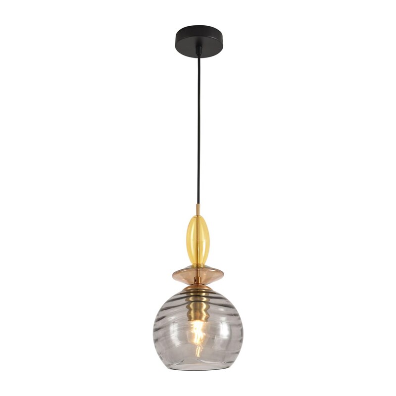 8299/1A MODERNI LN26 368 бронза/смоки/амбер/желтый, металл/стекло Подвес E27 1*40W 220V WALMA