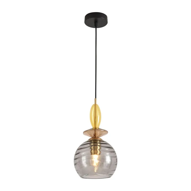 8299/1A MODERNI LN26 368 бронза/смоки/амбер/желтый, металл/стекло Подвес E27 1*40W 220V WALMA