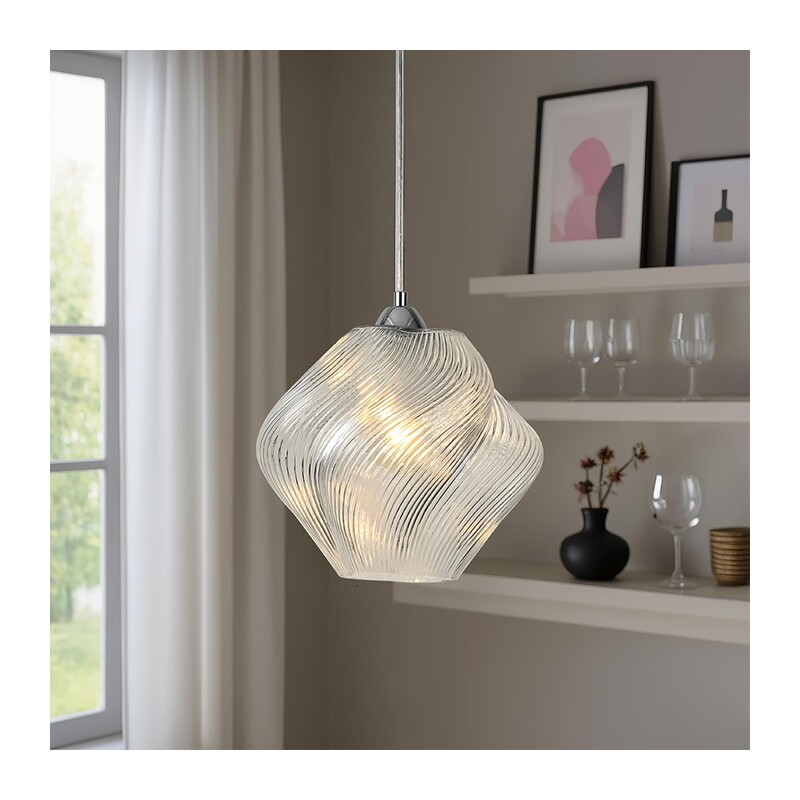 8288/1A MODERNI LN26 371 хром/прозрачный, металл/стекло Подвес E27 1*60W 220V TIDE 5