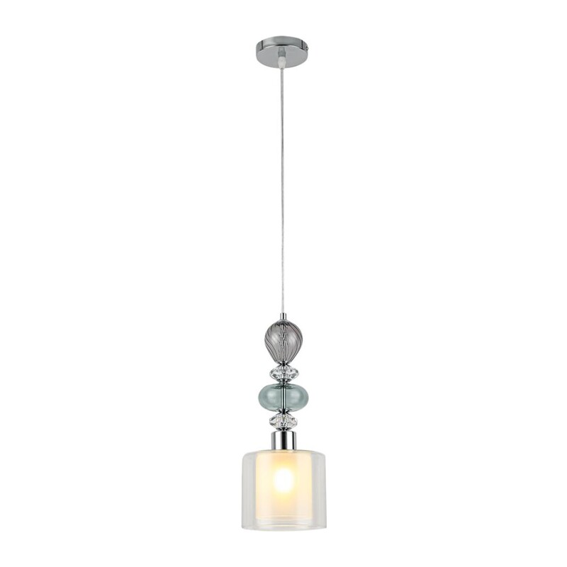 8292/1A MODERNI LN26 367 хром/белый/прозрачный, металл/стекло/хрусталь Подвес E27 1*60W 220V GANNA