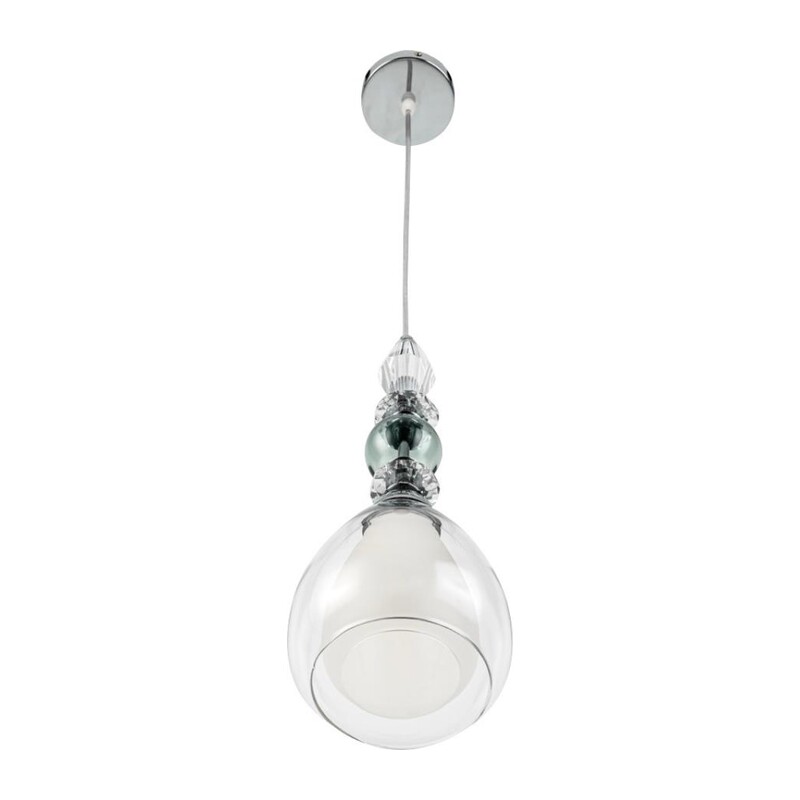 8293/1A MODERNI LN26 367 хром/белый/прозрачный, металл/стекло/хрусталь Подвес E27 1*60W 220V GANNA 4