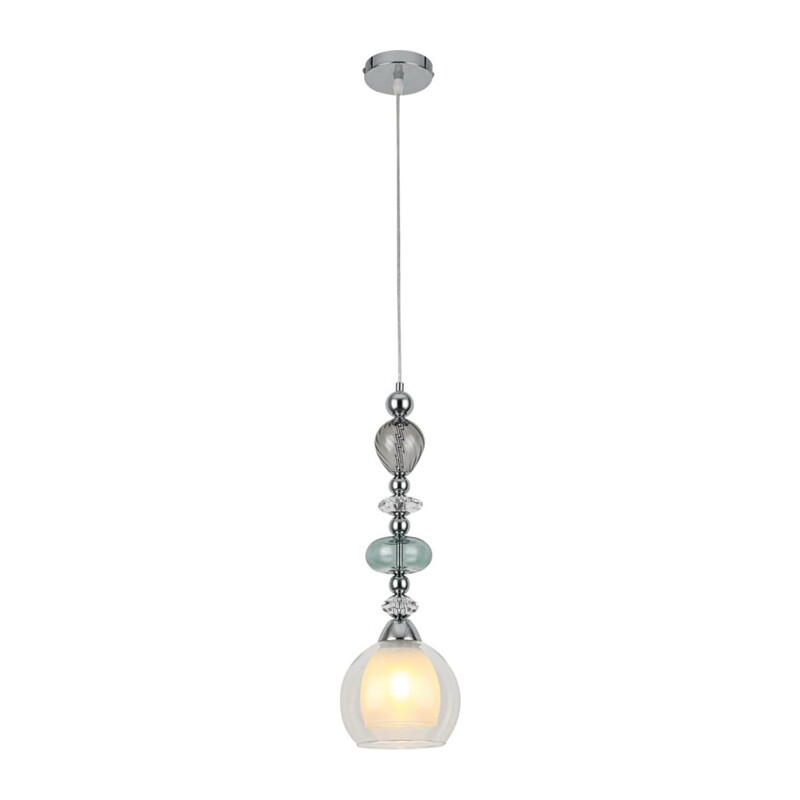8294/1A MODERNI LN26 367 хром/белый/прозрачный, металл/стекло/хрусталь Подвес E27 1*60W 220V GANNA