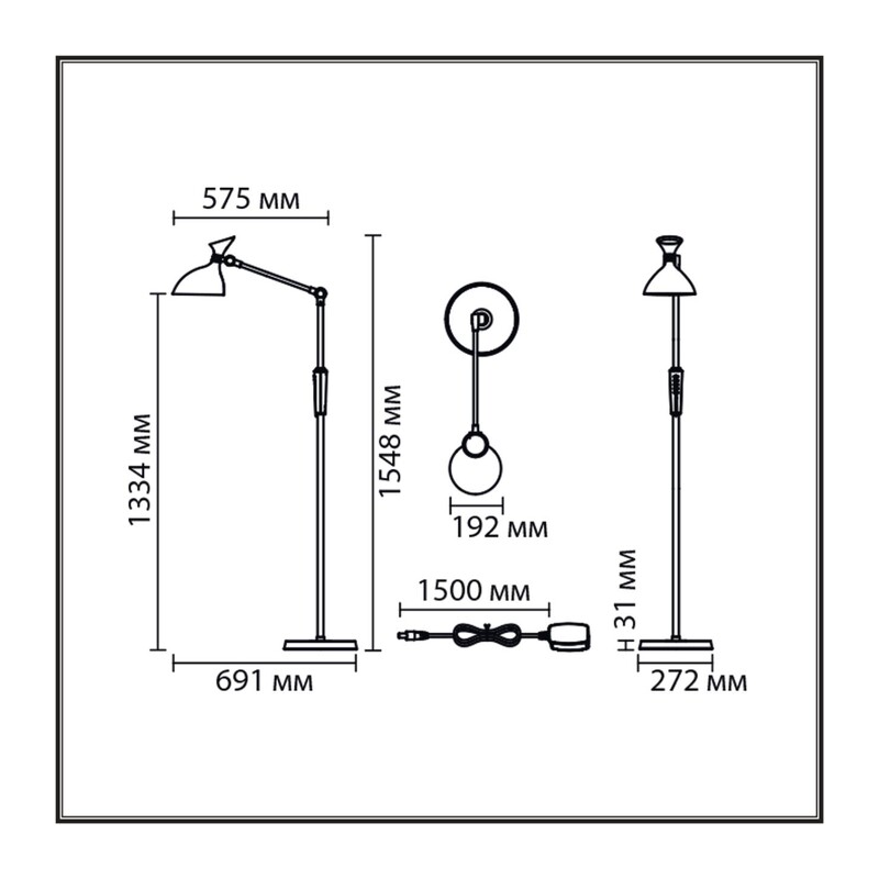 8330/15FL LEDIO LN26 458 белый, металл/пластик Торшер LED 15W 3000/4000/6000K 220-240V ССТ/диммер HORSA 2