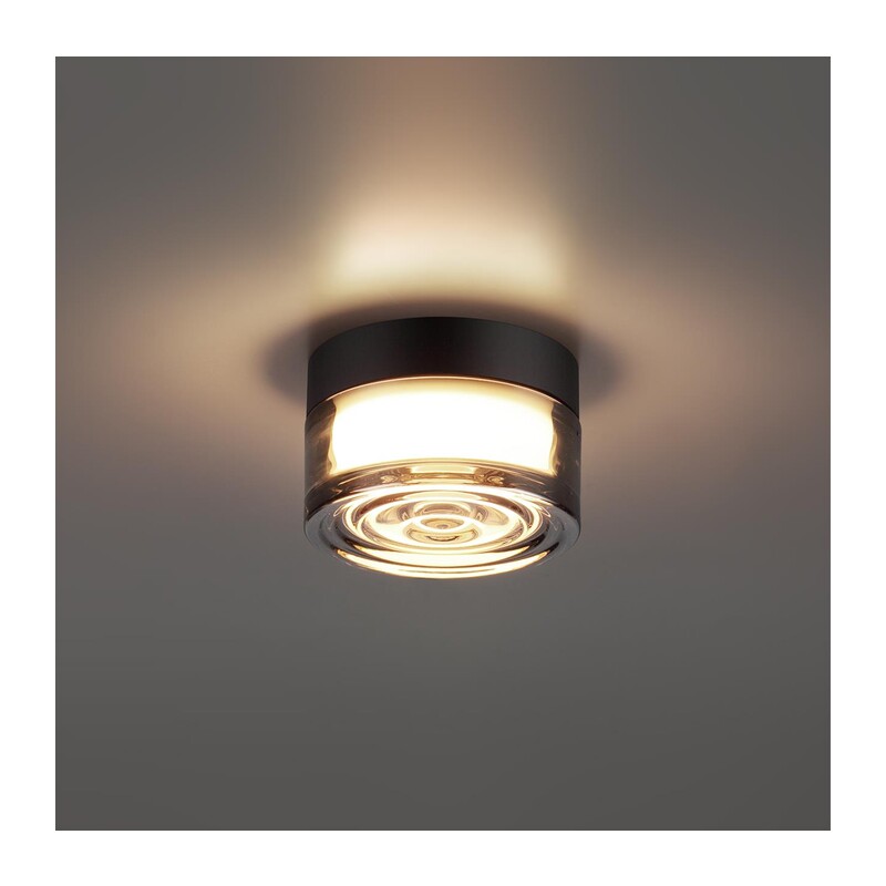 7157/6CL HIGHTECH ODL26 493 Настенно-потолочный светильник черный/дымчатый/стекло/поликарбонат IP65 LED 6W 410Лм 2200/2700/3000K 120° 220-240V RONDA 2