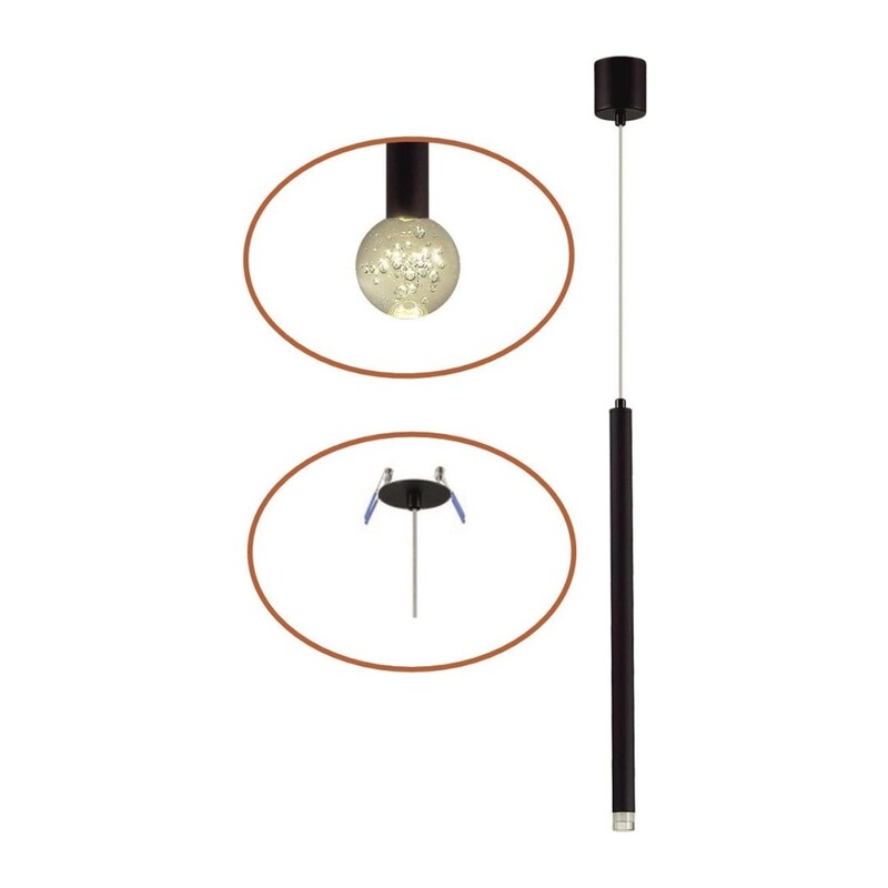 4373/3LA HIGHTECH ODL26 279 Подвесной светильник черный/хрустальн. стекло/металл IP20 LED 3W 400Лм 3000K 220-240V FIANO 3