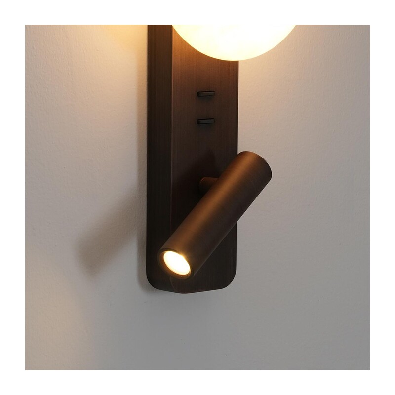 7163/9WL HIGHTECH ODL26 473 Настенный светильник металл/темн. латунь/алебастр IP20 LED 9W 787Лм 2700K 180° 220-240V ALBERGO 2