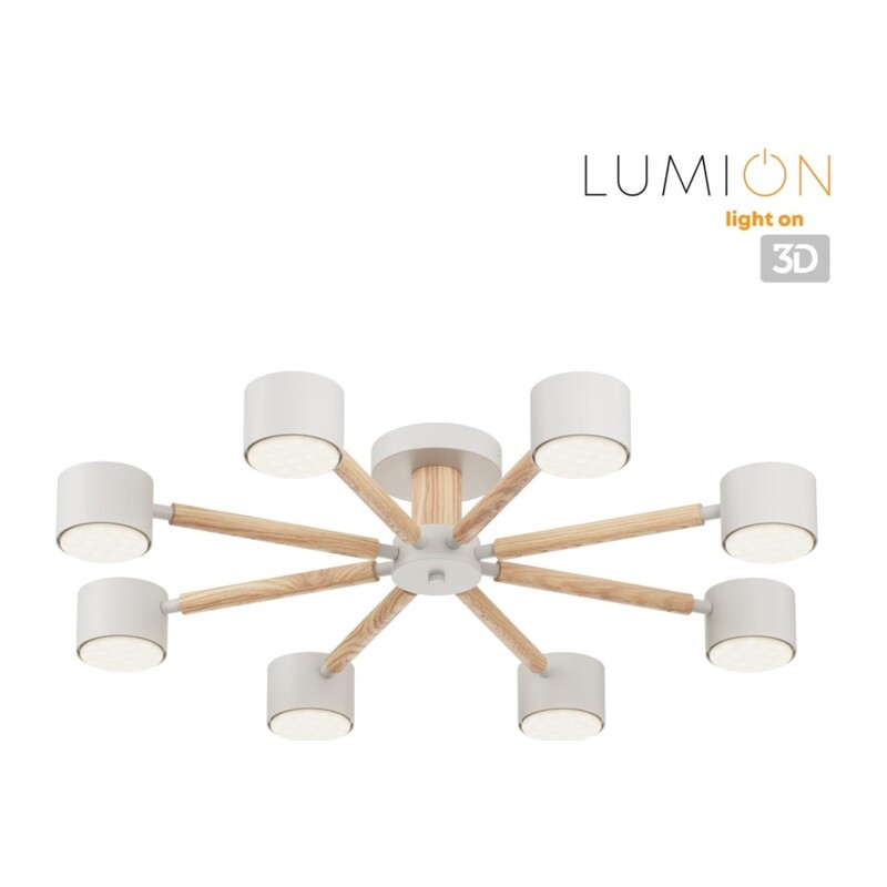 8306/8C COMFI LN26 333 белый, дерево/металл Светильник потолочный GX53 LED 8*7W 220V VUDI 2