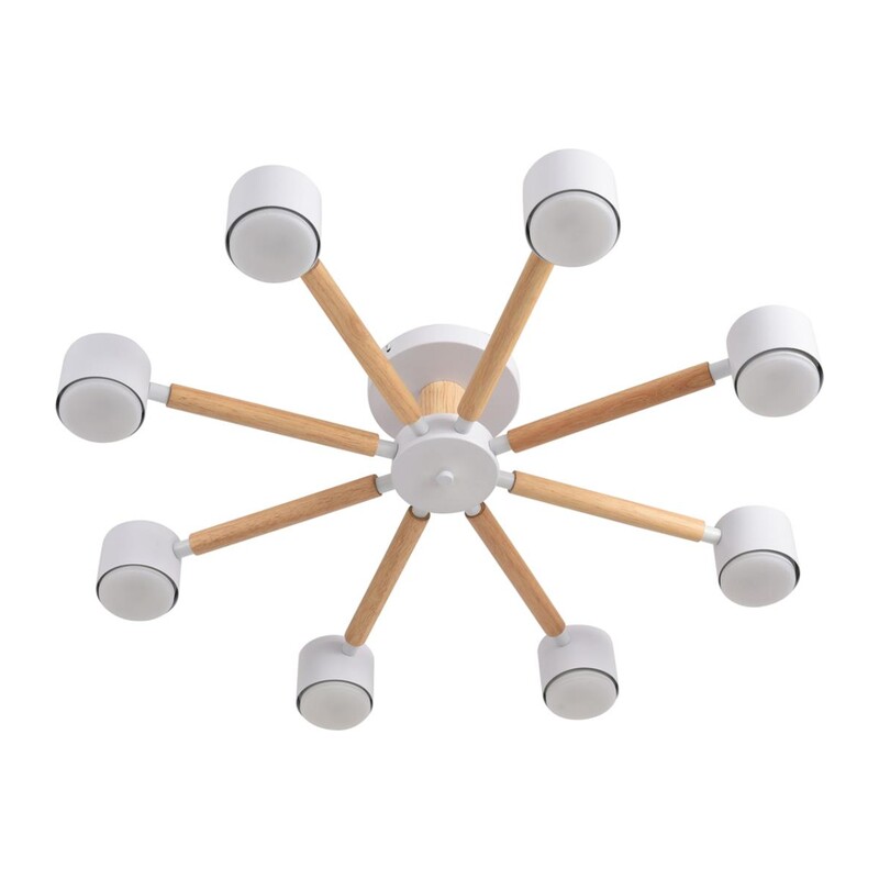 8306/8C COMFI LN26 333 белый, дерево/металл Светильник потолочный GX53 LED 8*7W 220V VUDI 4