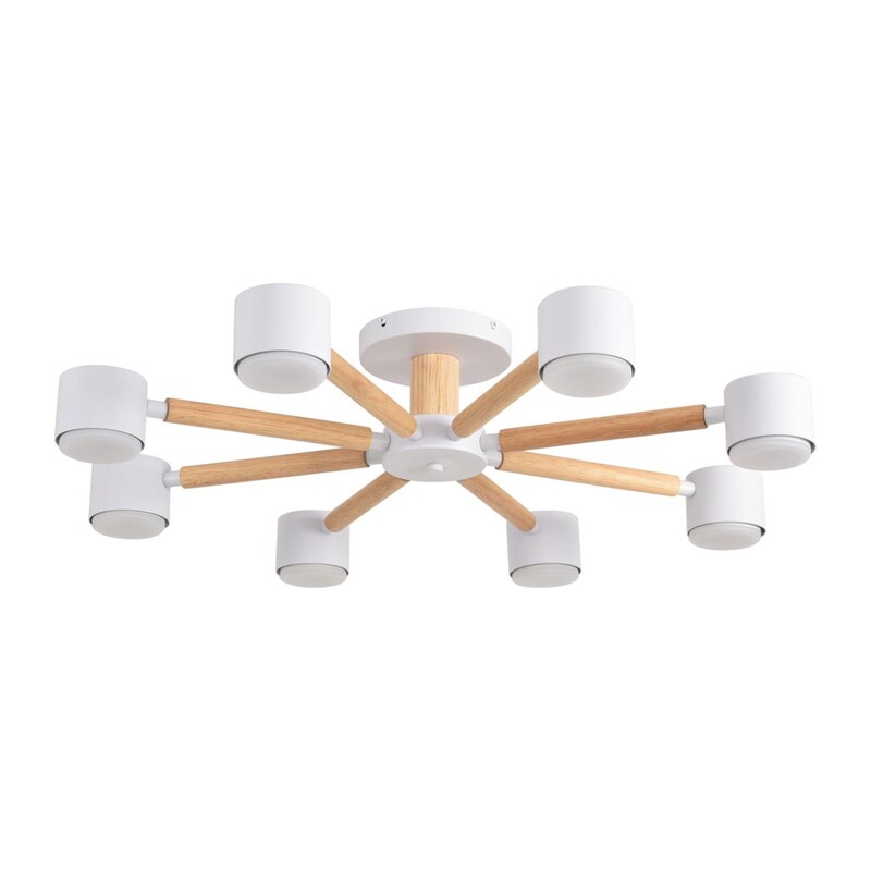 8306/8C COMFI LN26 333 белый, дерево/металл Светильник потолочный GX53 LED 8*7W 220V VUDI 5