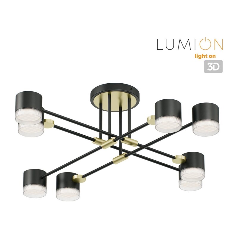 8307/8C COMFI LN26 237 золотой/черный, металл Светильник потолочный GX53 LED 8*7W 220V LENIANA 2