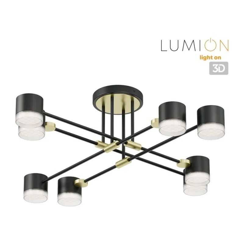 8307/8C COMFI LN26 237 золотой/черный, металл Светильник потолочный GX53 LED 8*7W 220V LENIANA 5