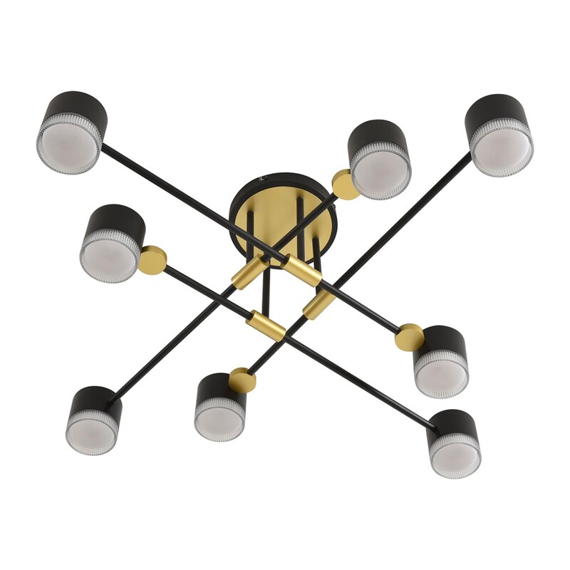 8307/8C COMFI LN26 237 золотой/черный, металл Светильник потолочный GX53 LED 8*7W 220V LENIANA 4