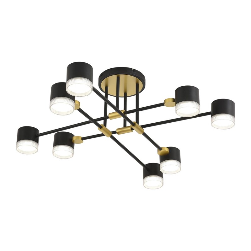 8307/8C COMFI LN26 237 золотой/черный, металл Светильник потолочный GX53 LED 8*7W 220V LENIANA